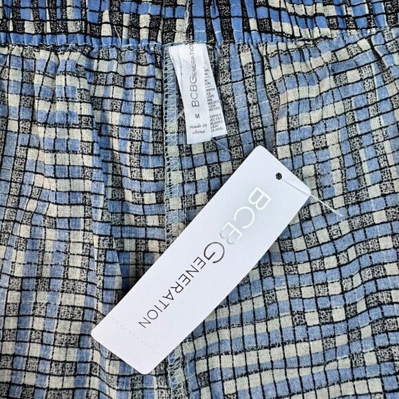 NWT BCBGeneration Blue Cotton Geometric Print Sleep Shorts Sz. M - Picture 7 of 9